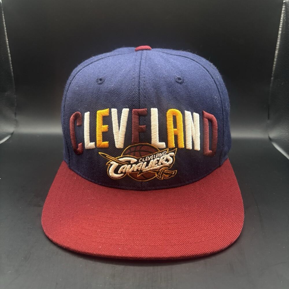 Cleveland Cavaliers Hat Cap Snapback Blue NBA Wool Script Mitchell & Ness